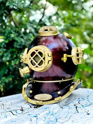 Scuba diving helmet | Marine Purple diving divers helmet | US navy mark V divers helmet | Marine deep diving helmet