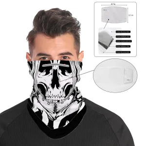 Skeleton Knight Skull Snood Face Mask Balaclava Scarf Cover | 2x - 50x Disposable Five Layer Filter Pads Available
