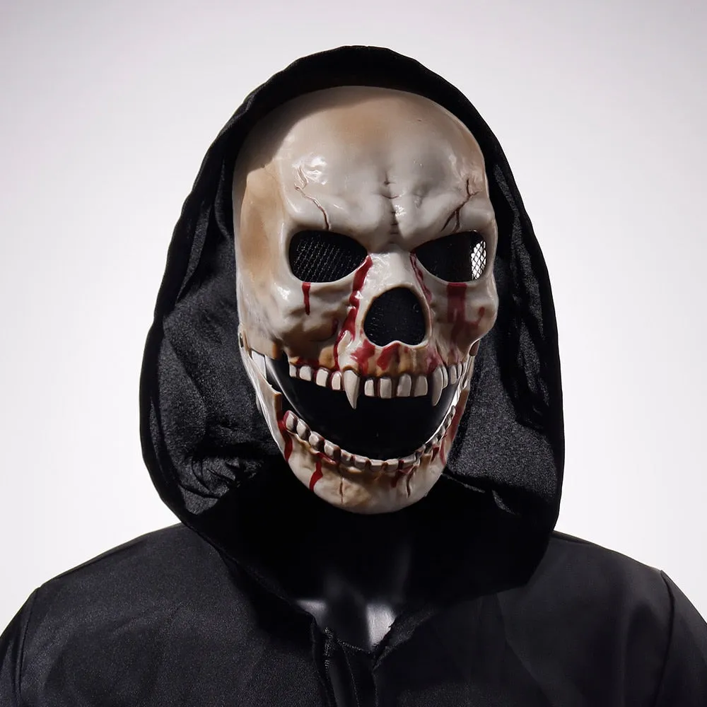 Skeleton Moveable Mouth Skull Mask Halloween Horror Haunted House Cosplay Costume Party Mask