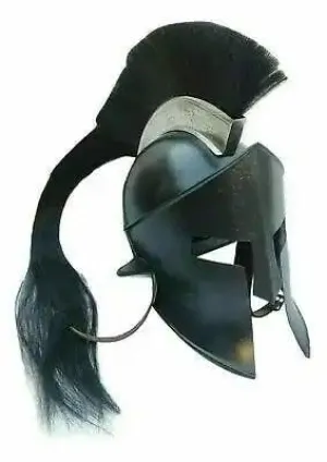 Spartan Black Medieval Armor Helmet
