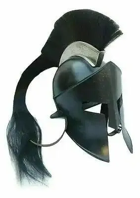 Spartan Black Medieval Armor Helmet