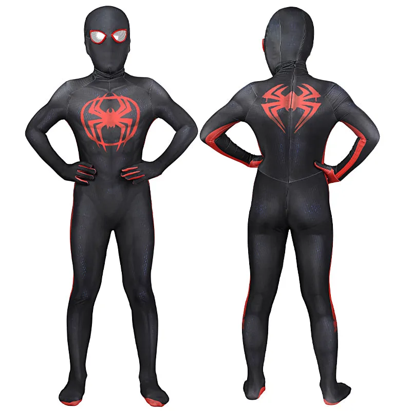 Spider-Man: Across The Spider-Verse Miles Morales Kids Jumpsuit Cosplay Costumes