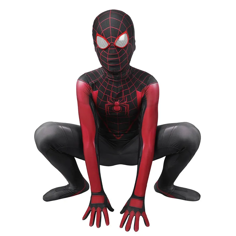 Spiderman PS5 2 Miles Morales Kids Jumpsuit Cosplay Costumes