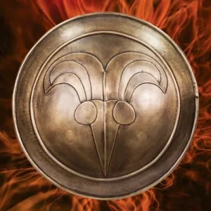 Steel Cimmerian Shield with an Brass Antique Finish from Conan The Barbarian Shield