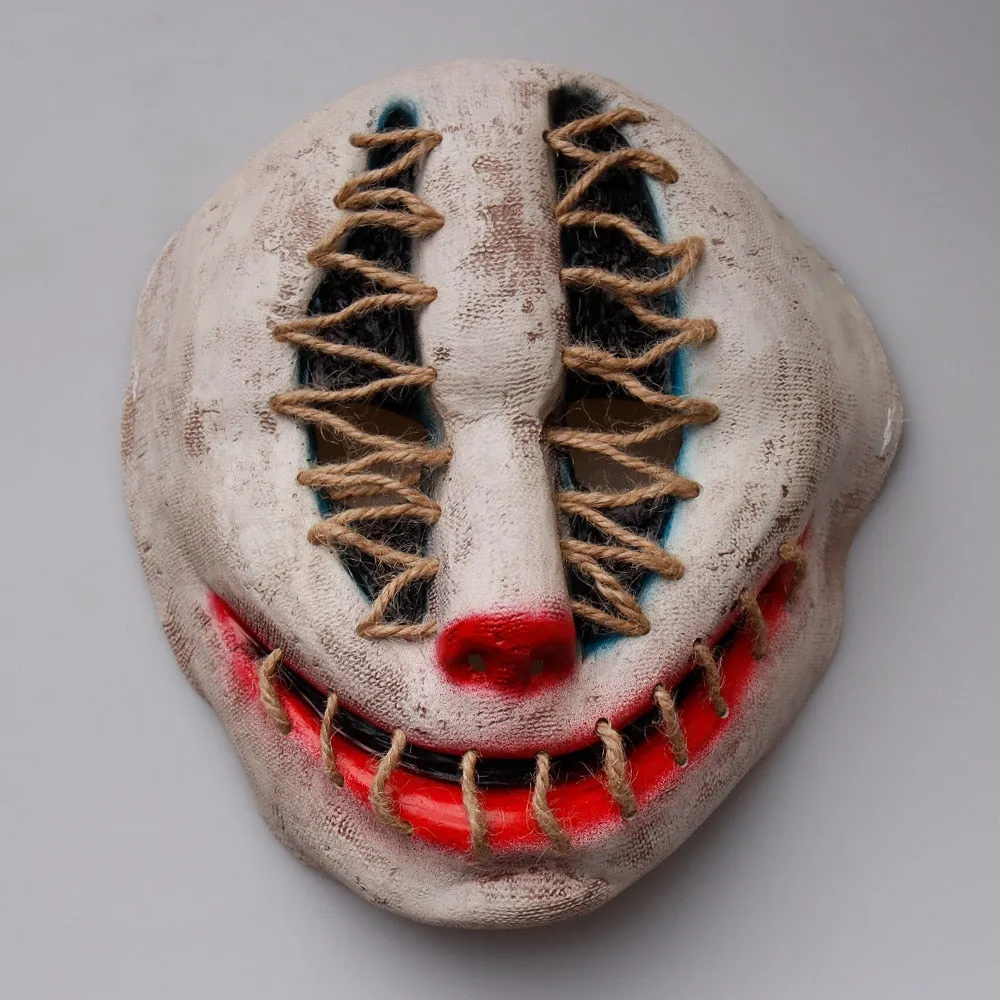 Stitched Eye Mouth Style Joker Scary Horror Mask Halloween Clown Costume Face Mask Prop