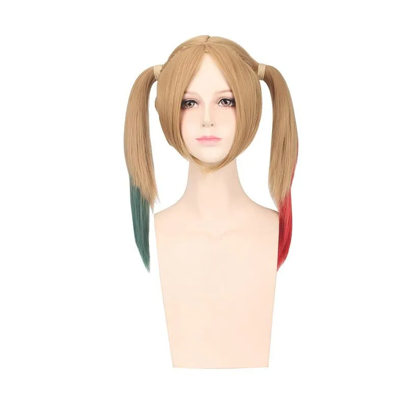 Suicide Squad Harley Quinn Long Red and Green Cosplay Wigs