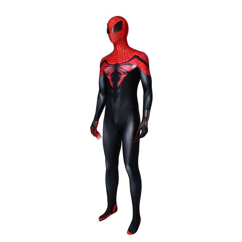 Superior Spider Man Peter Parker Spiderman Elastic Force Cosplay Costume Jumpsuit with Headgear