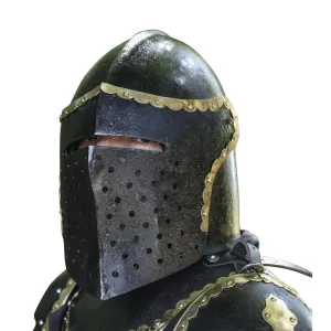 The Cursed Black Knight Functional Medieval Helmet Armor