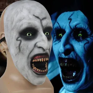The Nun Cosplay Horror Movie Mask Valak Conjuring Scary Halloween Half Mask