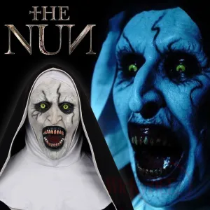 The Nun Full Head Horror Movie Mask Cosplay The Conjuring Valak Horror Prop Face Costume Mask (Alternate Version)