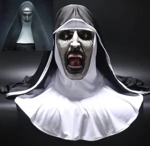 The Nun Full Head Mask Cosplay Costume Conjuring Valak Scary Horror Halloween Prop