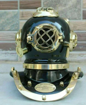 U.S Navy Mark IV Divers Mini Diving Helmet Gift Item Brass Black Finish Scuba