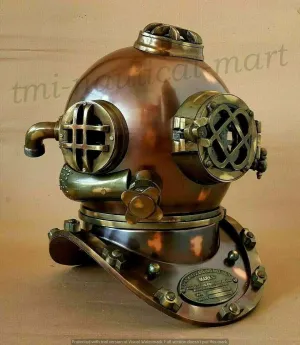 US Navy Mark V Antique Scuba Diving Helmet Replica for Collectors and Enthusiasts