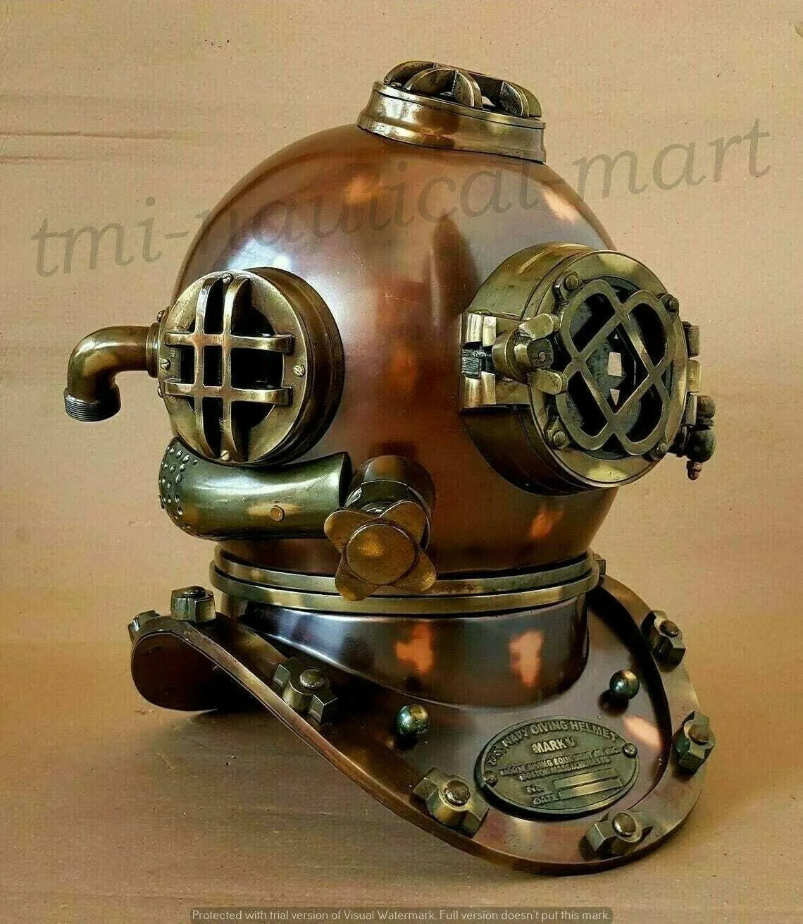 US Navy Mark V Antique Scuba Diving Helmet Replica for Collectors and Enthusiasts
