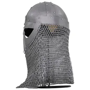 Vandals Wrath Forged Steel Gothic Helmet with Chainmail Defense