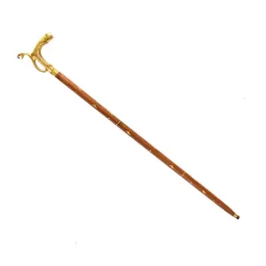 Victorian Brass Finish Snake Handle Rosewood Handcrafted Walking Stick