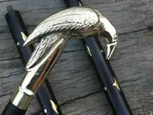 Victorian RAVEN Handcrafted Walking Stick Cane