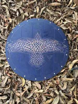 Viking Round Eagle Shield, 24 Inch Knight Battle Medieval Warrior Ship Armor Wooden Shield Best Wall Dcor Gifts