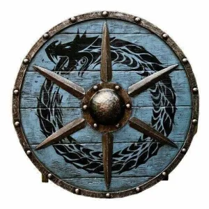 Viking shield 24'' Medieval X-Mas Roman Viking Shield Round Wooden Armor Shield
