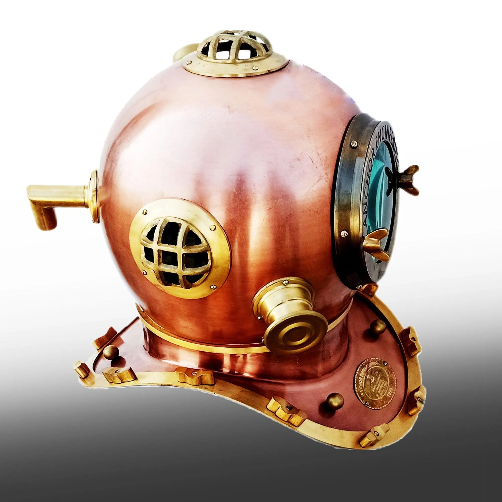 Vintage Anchor Engineering 1921 Copper US Navy Mark V Diving Helmet