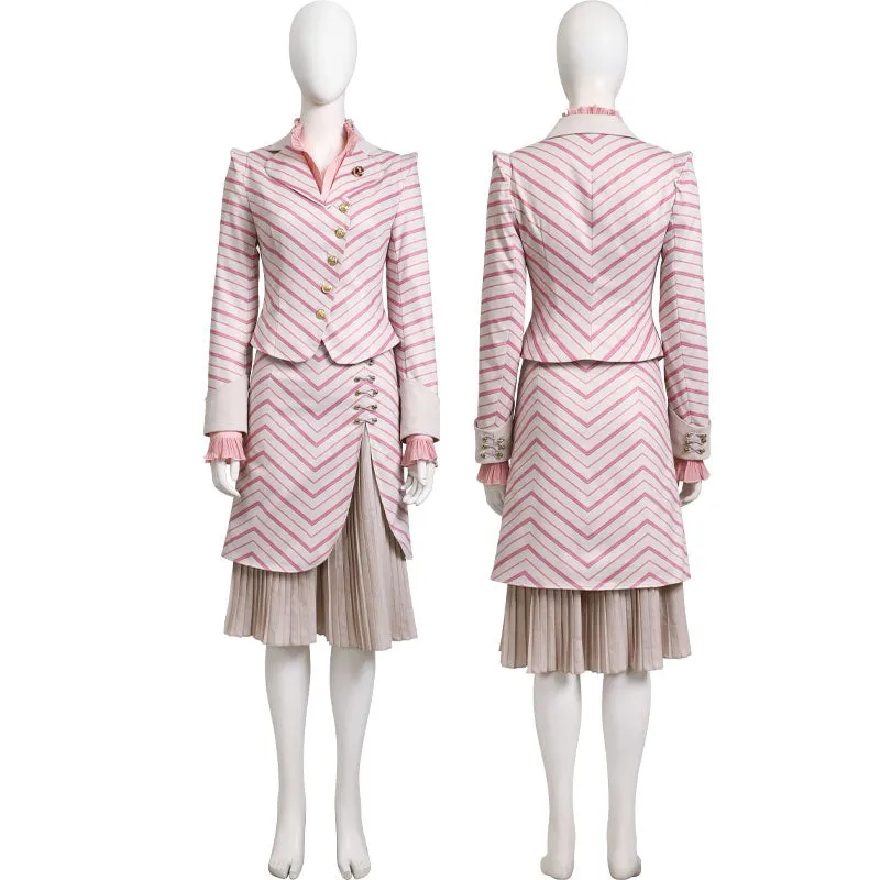 Wicked 2024 Glinda Pinstripe Suit Cosplay Costume